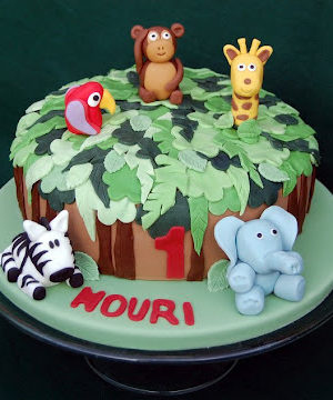 Jungle Animals Birthday Cake