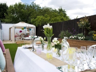 Cafe Partnerships afternoon tea in the garden
