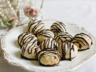 Vintage Tea Party chocolate and coconut macaroons
