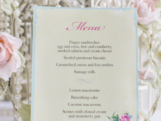 Vintage Tea Party example of a menu
