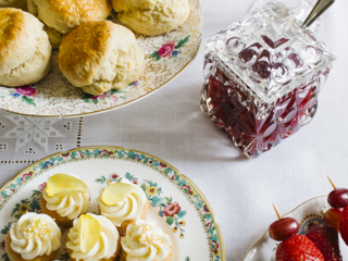 Vintage Tea Party with scones and jam